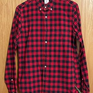 Men’s J. Crew Red and Black Buffalo Plaid Men's Oxford Shirt